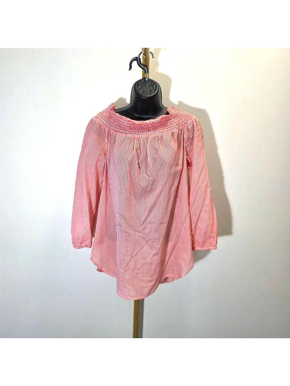 Michael Kors Cottagecore Coquette Feminine Smocked Neck blouse sz L